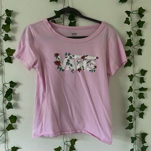 Vans roses logo tee